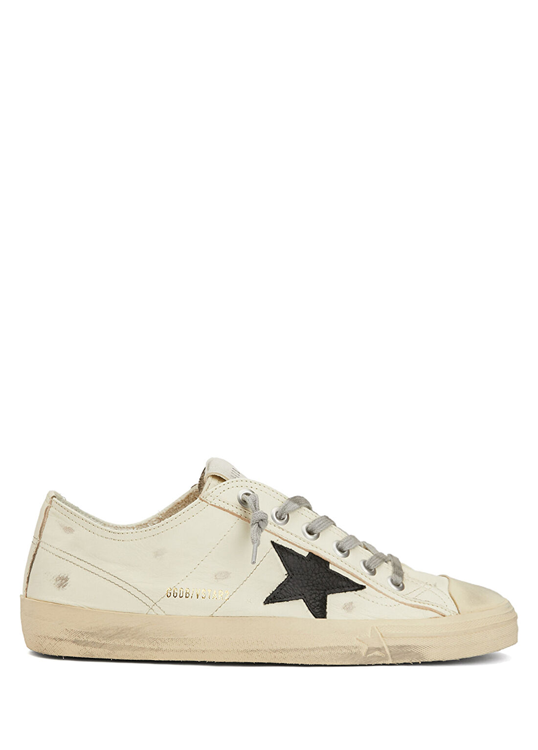 Golden Goose V-Star Siyah Beyaz Erkek Deri Sneaker
