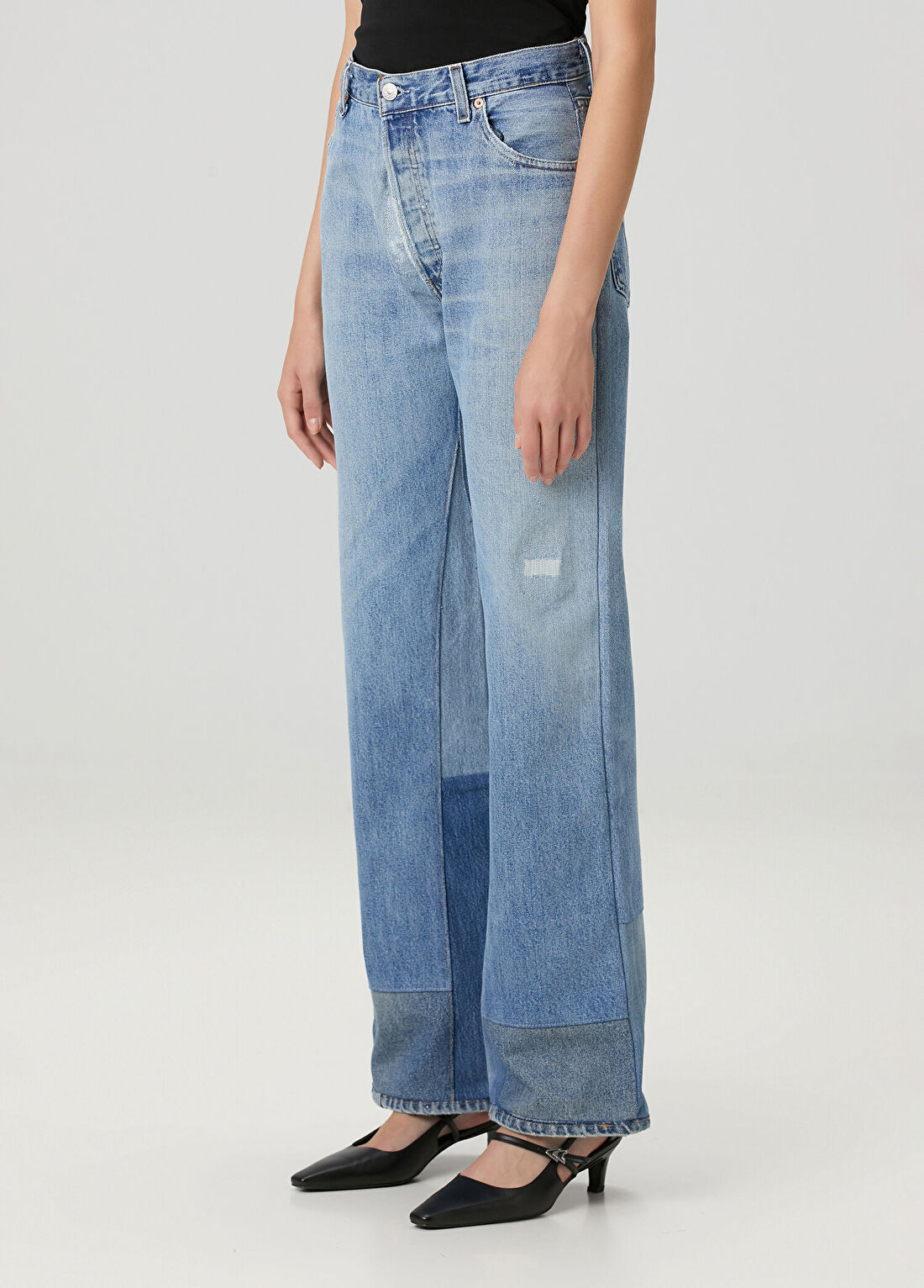 Re/Done Levis Mavi Wide Leg Jean Pantolon görsel 2