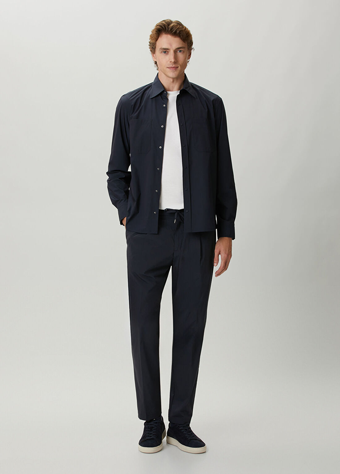 Herno Lacivert Beli Kordonlu Pantolon
