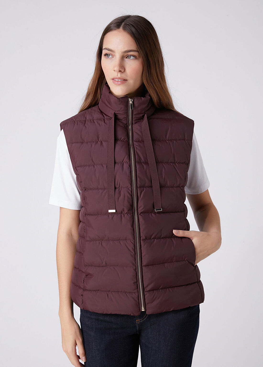 Beymen Club Mürdüm Basic Puffer Yelek görsel 4
