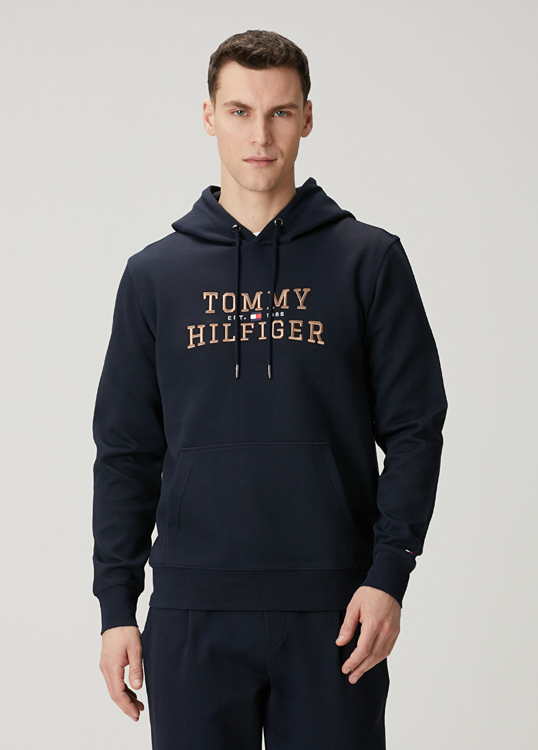 Tommy Hilfiger Icon Mavi Kapüşonlu Sweatshirt