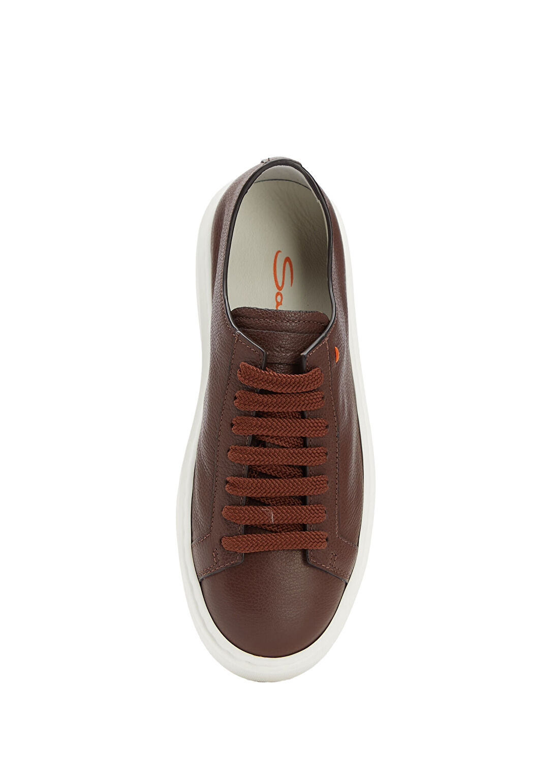 Santoni Clean Icon Koyu Kahverengi Kadın Deri Sneaker görsel 4