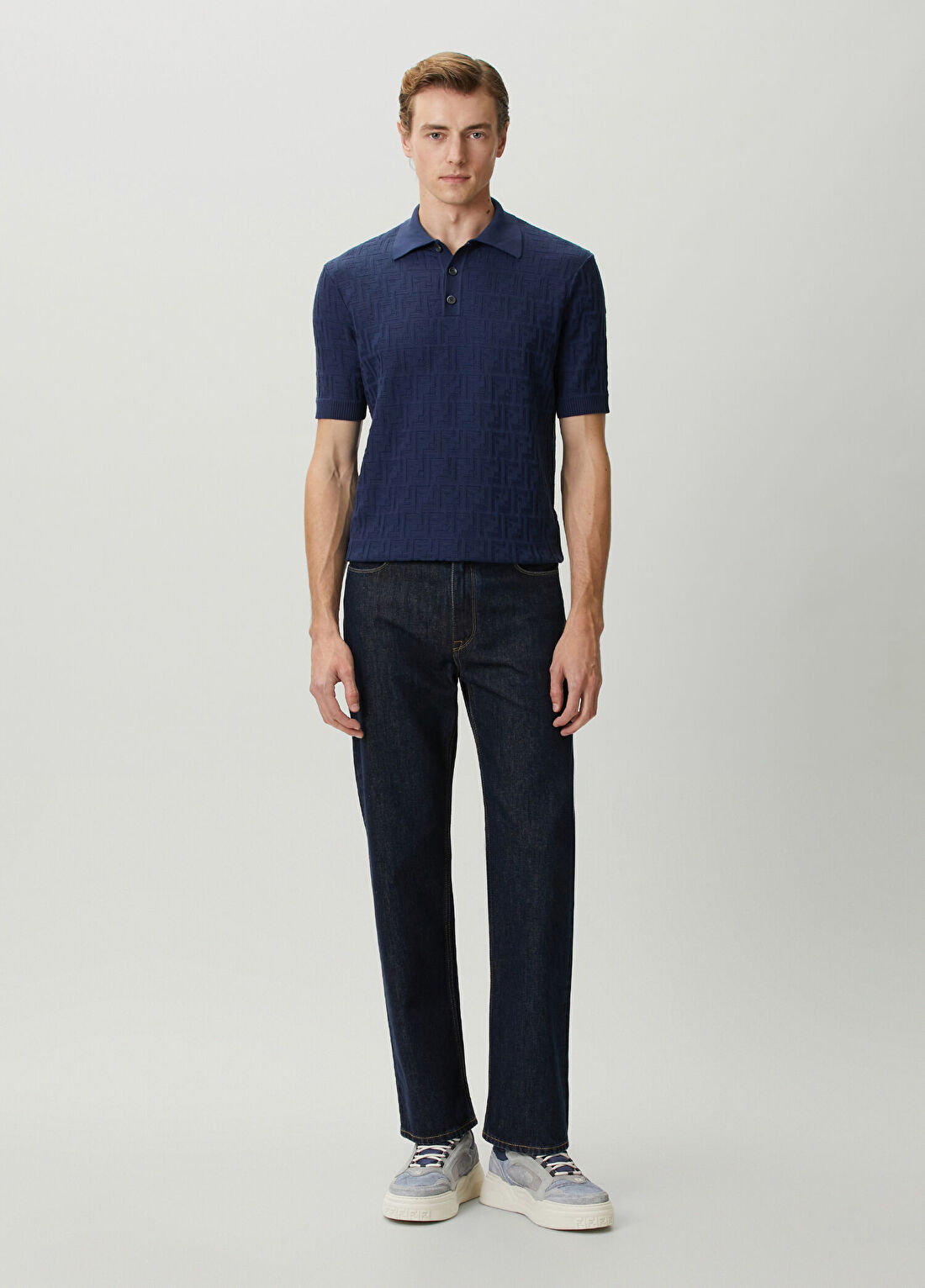 Fendi Lacivert Regular Fit Jean Pantolon