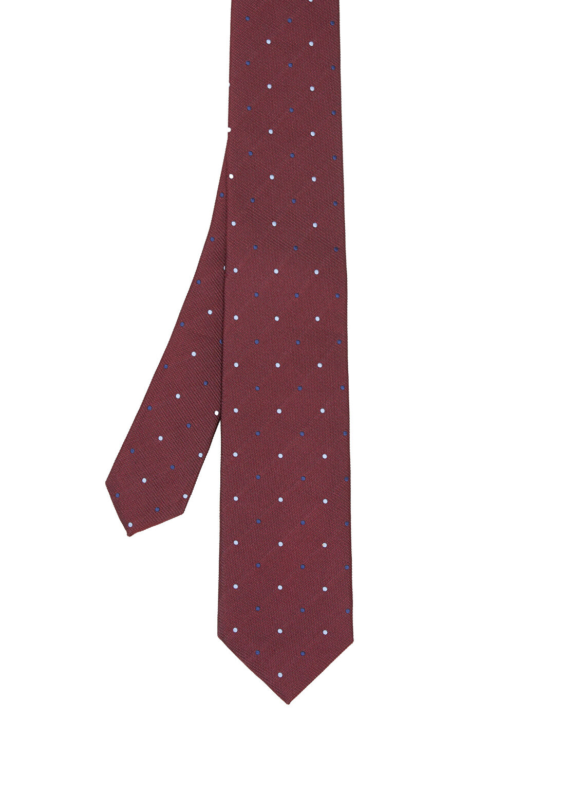 Corneliani Bordo Puantiyeli İpek Kravat