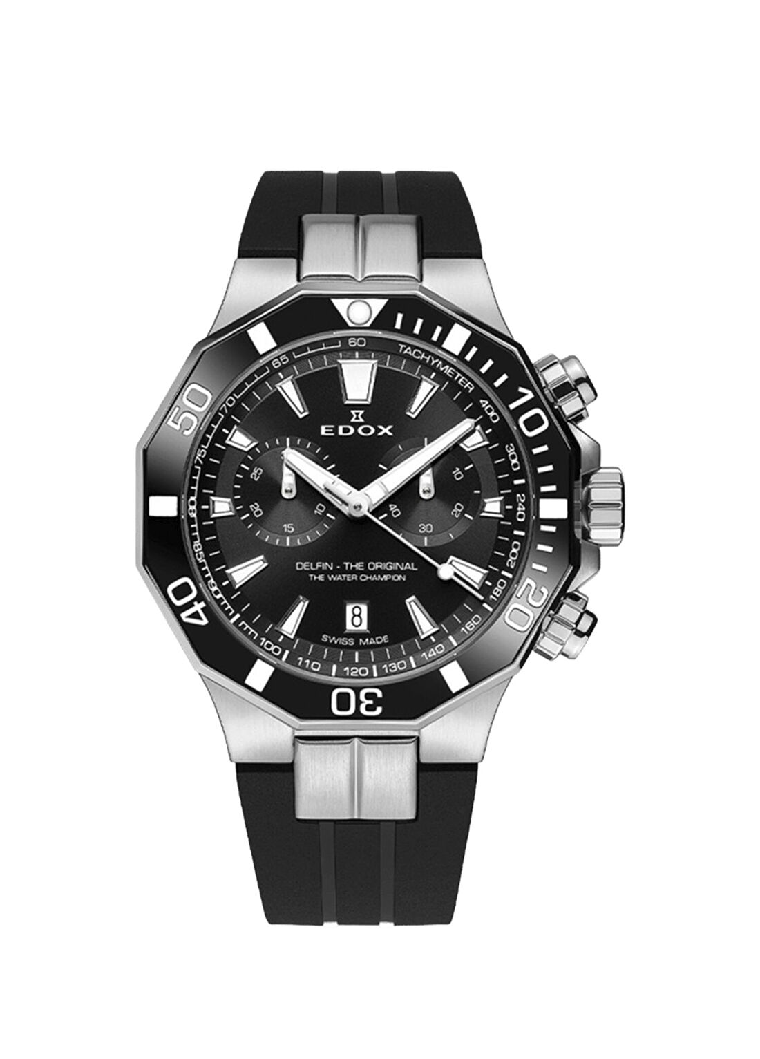 Edox 10112-3NCA-NIN Siyah Silikon Erkek Kol Saati