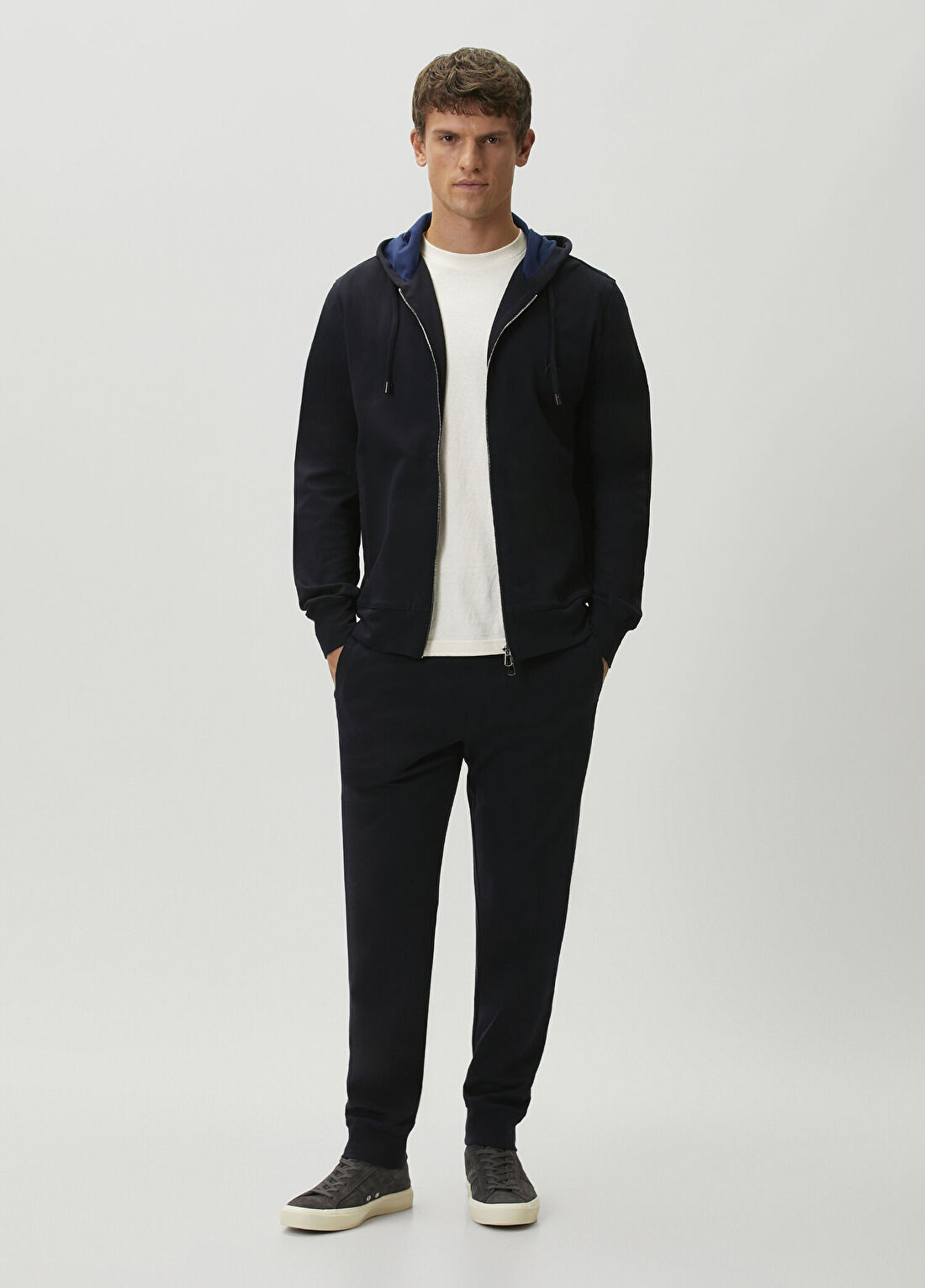 Isaia Lacivert Kapüşonlu Sweatshirt görsel 2