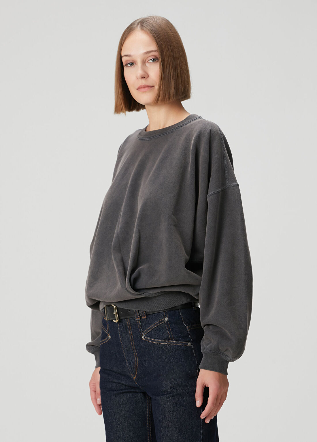 Marant Etoile Sauria Koyu Gri Sweatshirt görsel 3
