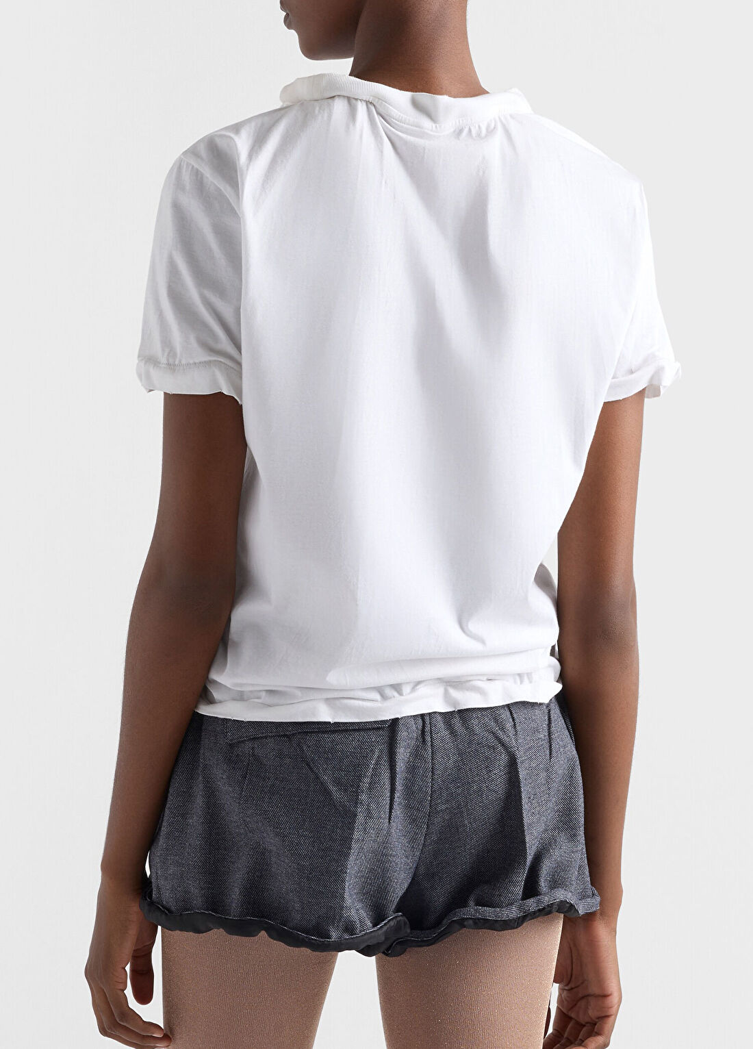 Prada Beyaz Pamuklu Kısa Kollu Kadın Jarse T-shirt görsel 3