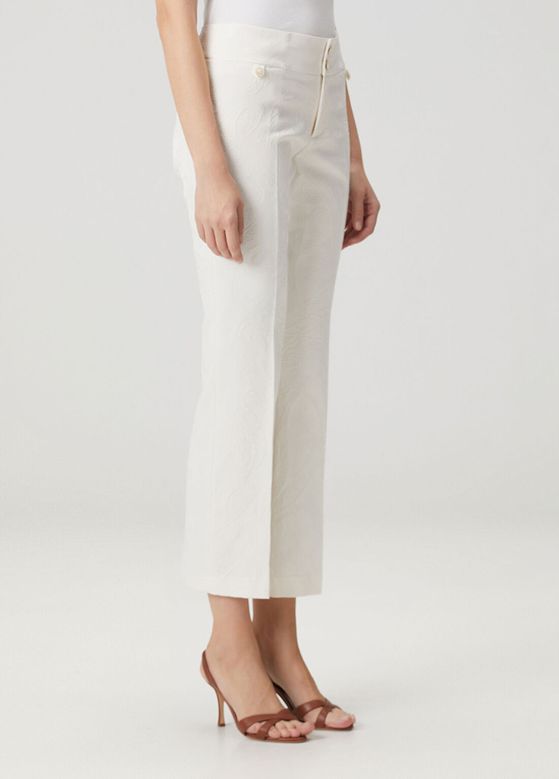 Etro Krem Desenli Pantolon görsel 3
