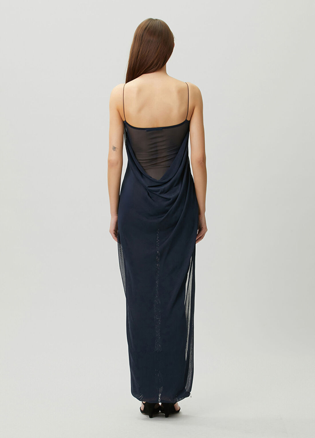 Jacquemus Lacivert Drapeli Maksi Elbise görsel 4