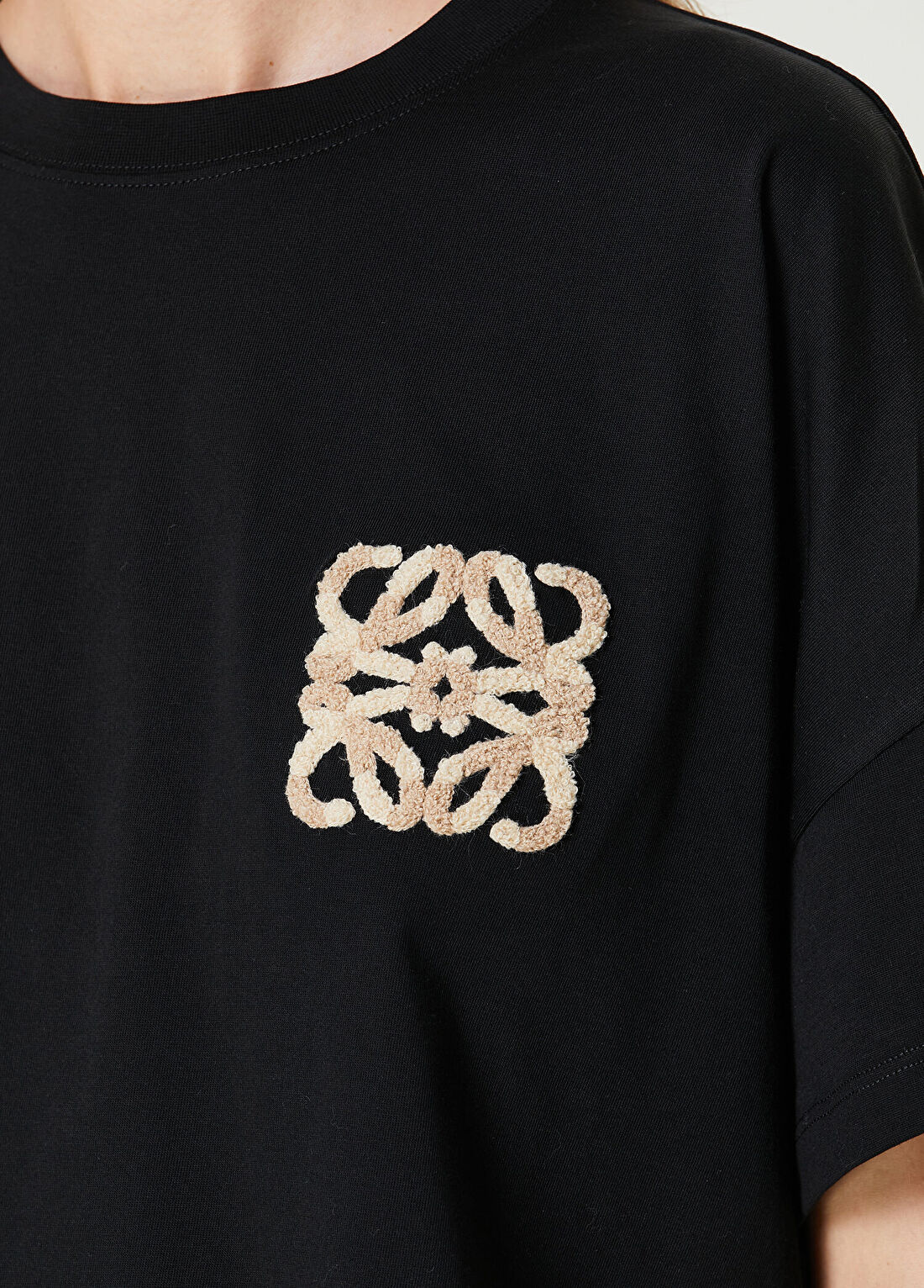 Loewe x Paula's Ibiza Siyah Logo Nakışlı T-shirt görsel 4