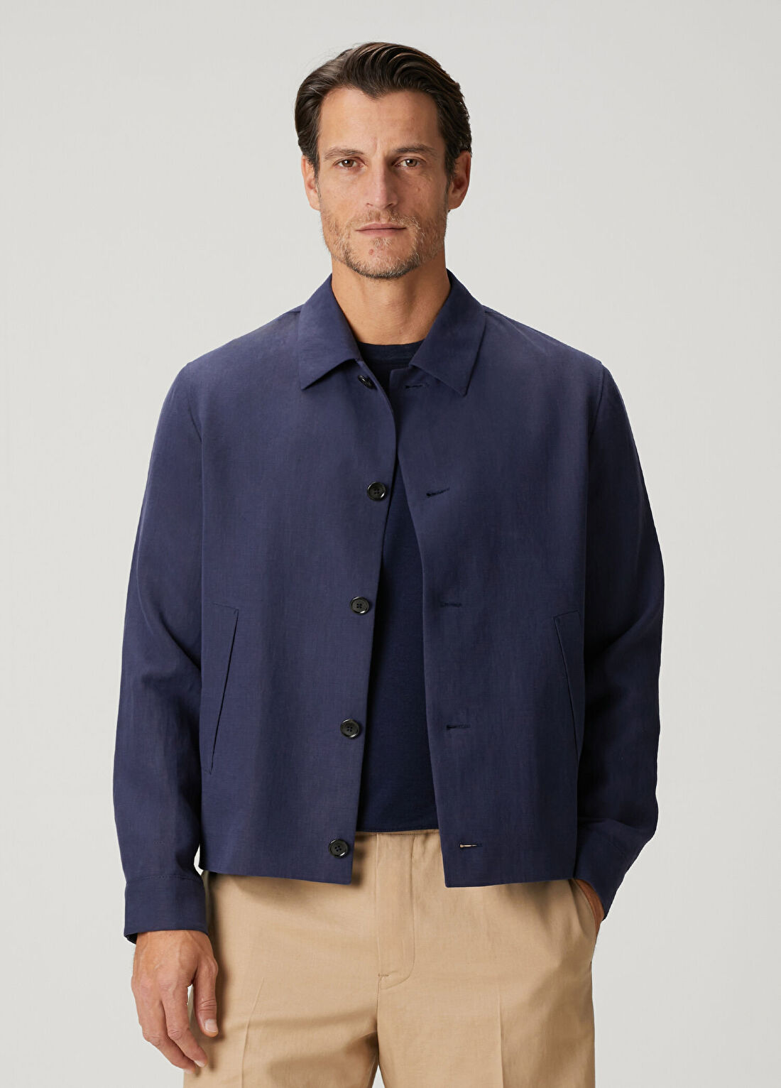 Zegna Lacivert Keten Ceket