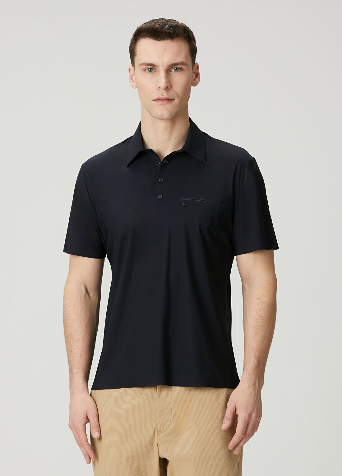 Isaora Ultra Light Sentient Siyah Polo Yaka T-shirt