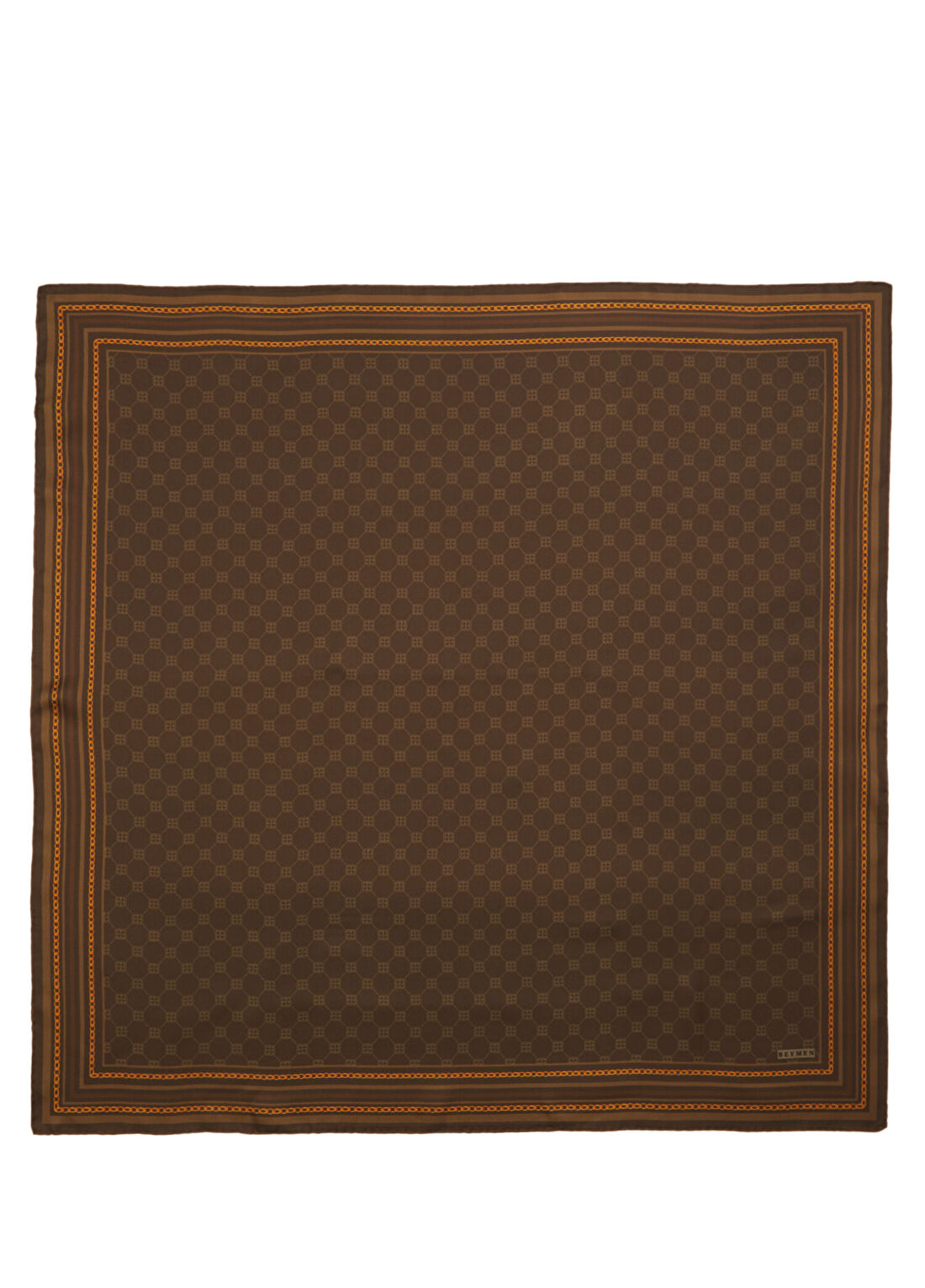 Beymen Kahverengi Monogram Desen İpek Eşarp