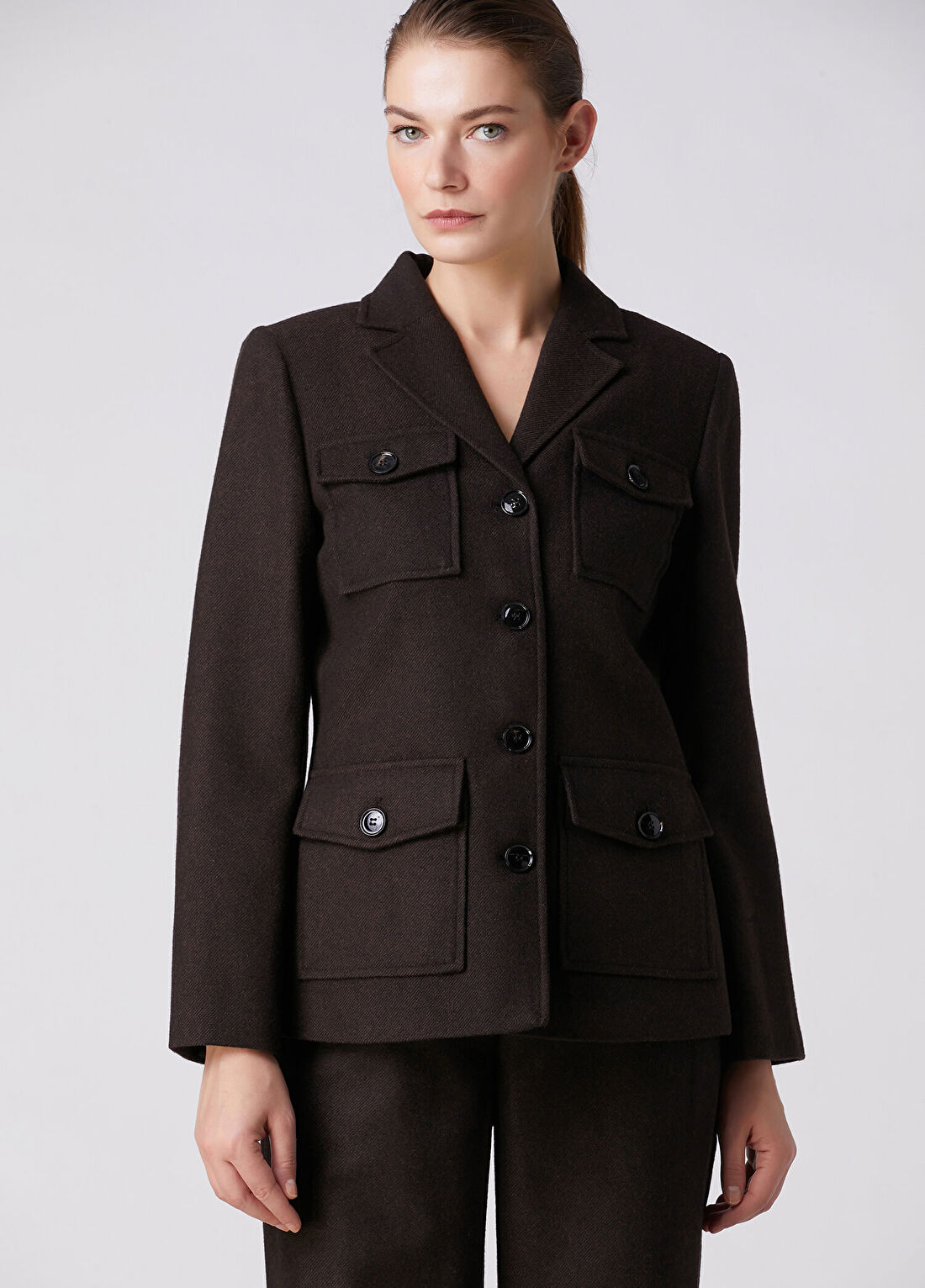 Beymen Collection Kahverengi Yün Ceket görsel 4