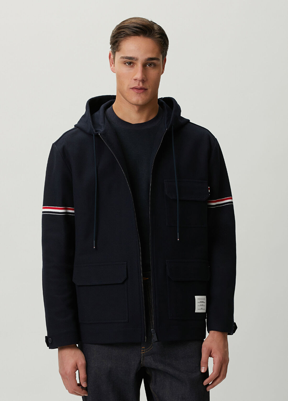 Thom Browne Lacivert Kapüşonlu Ceket