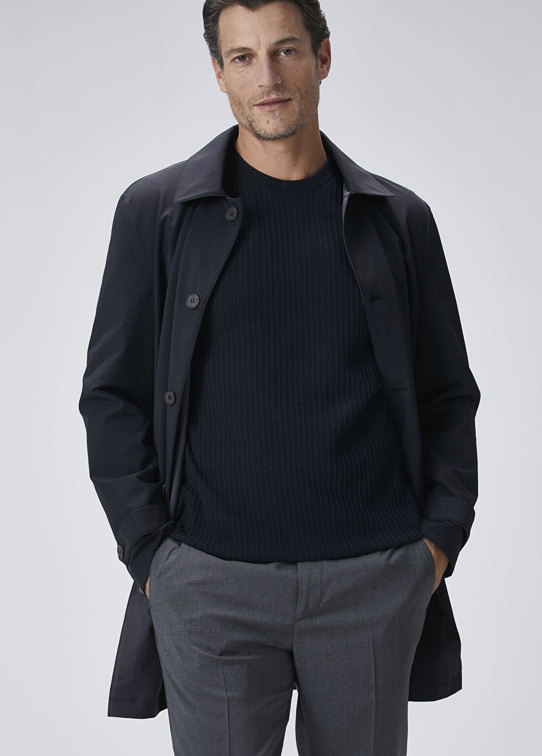 Beymen Collection Lacivert Çift Taraflı Pardösü