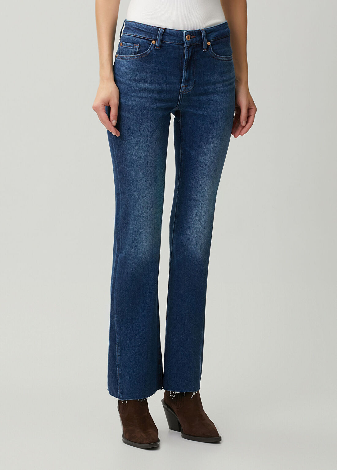 7 For All Mankind Lacivert Bootcut Jean Pantolon görsel 3