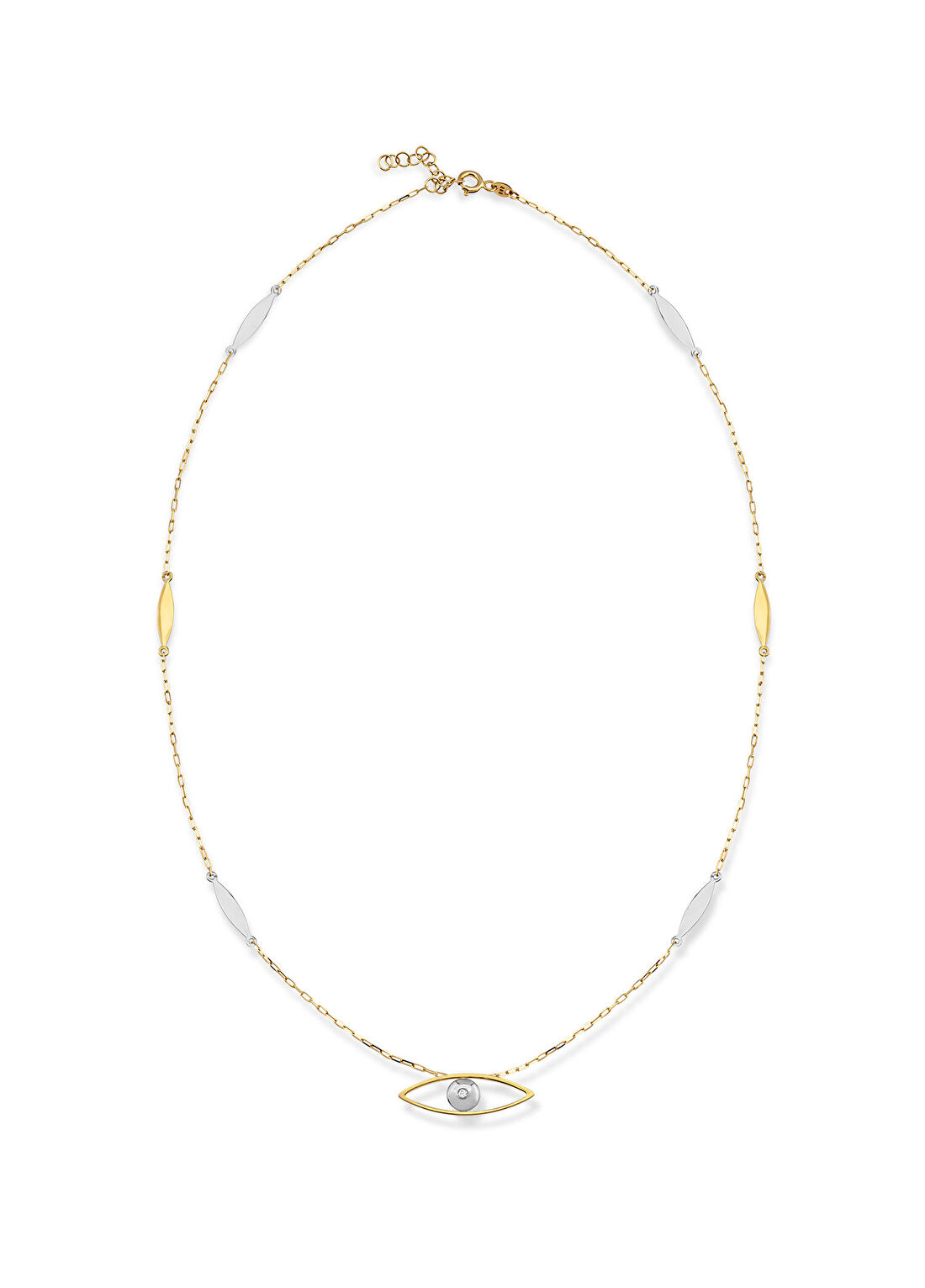 Orena Jewelry Evil Eye 14 Ayar Altın Pırlanta Kolye