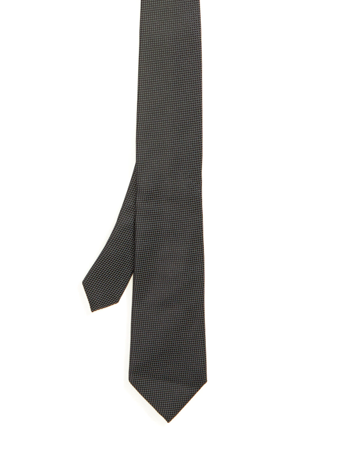 Zegna Koyu Gri İpek Kravat