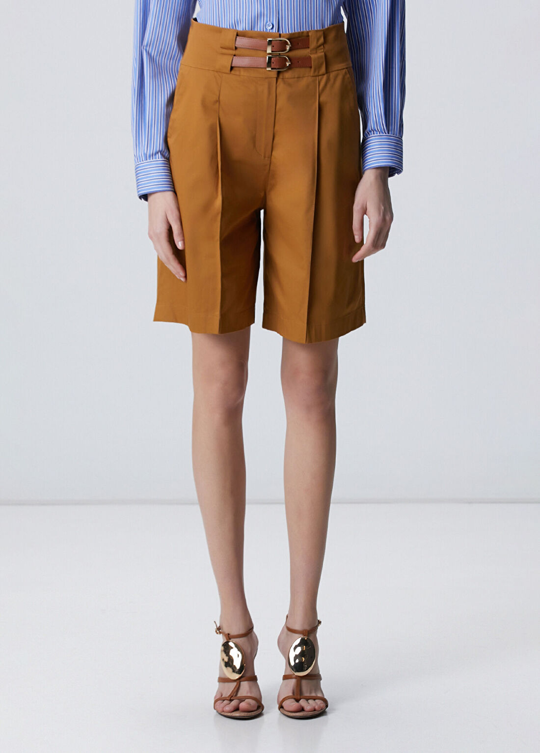 Network Camel Beli Aksesuarlı Şort görsel 2