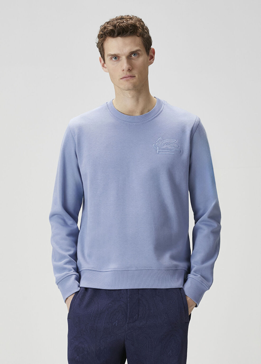 Etro Mavi Logo Nakışlı Sweatshirt