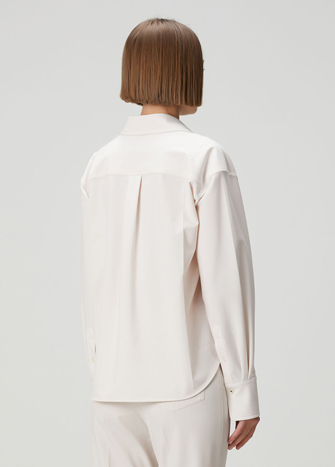 Victoria Beckham Krem Gömlek görsel 4