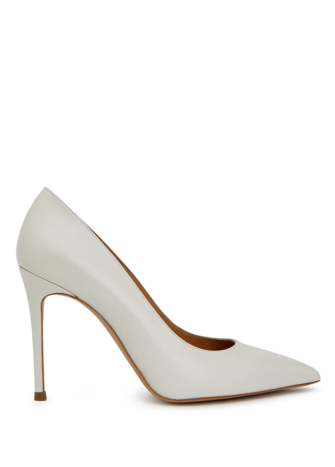 Divarese Kırık Beyaz Deri Stiletto