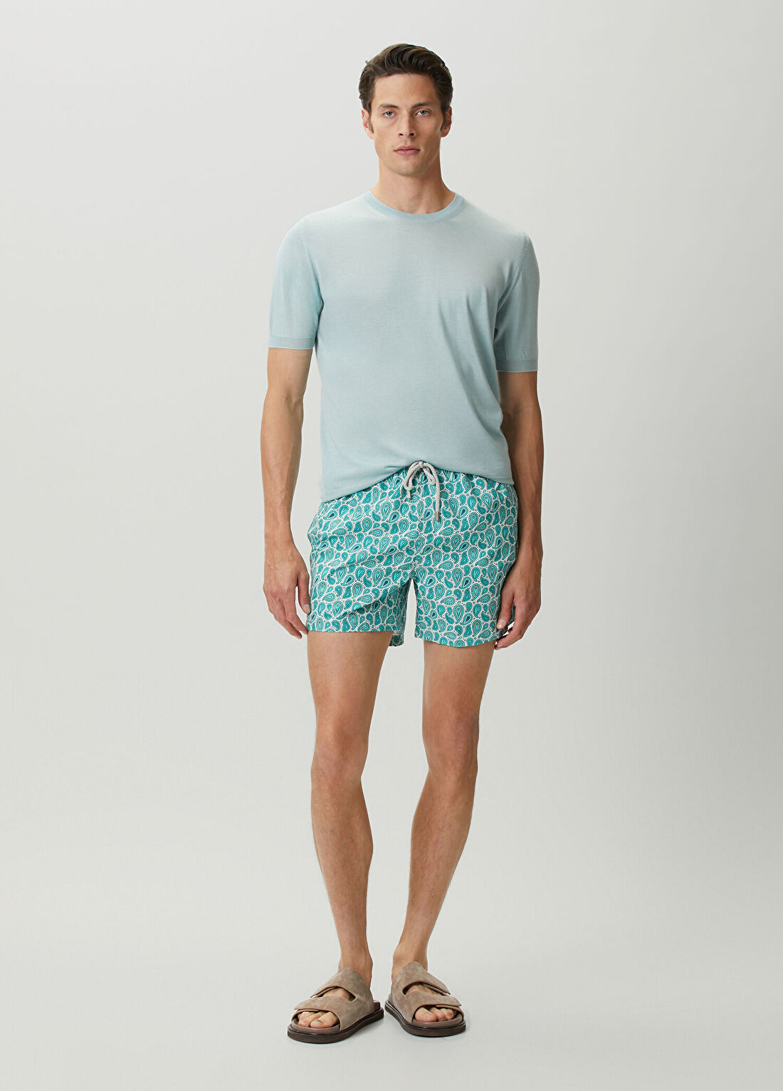 Hawksbill Paisley Yeşil Desenli Mayo