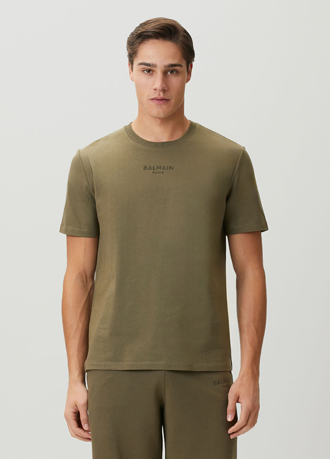 Balmain Haki Logo Nakışlı T-shirt