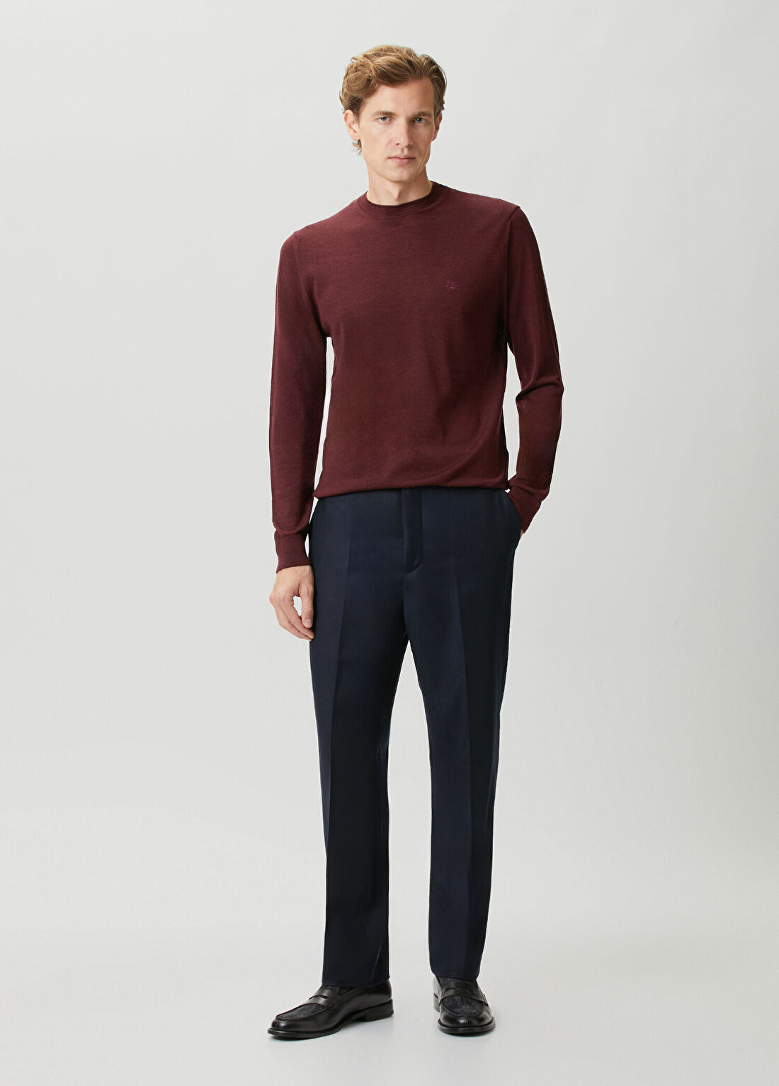 Etro Lacivert Yün Pantolon