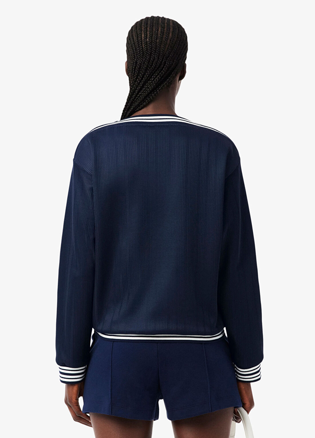 Lacoste Lacivert Relaxed Fit Bisiklet Yaka Kadın Sweatshirt görsel 3