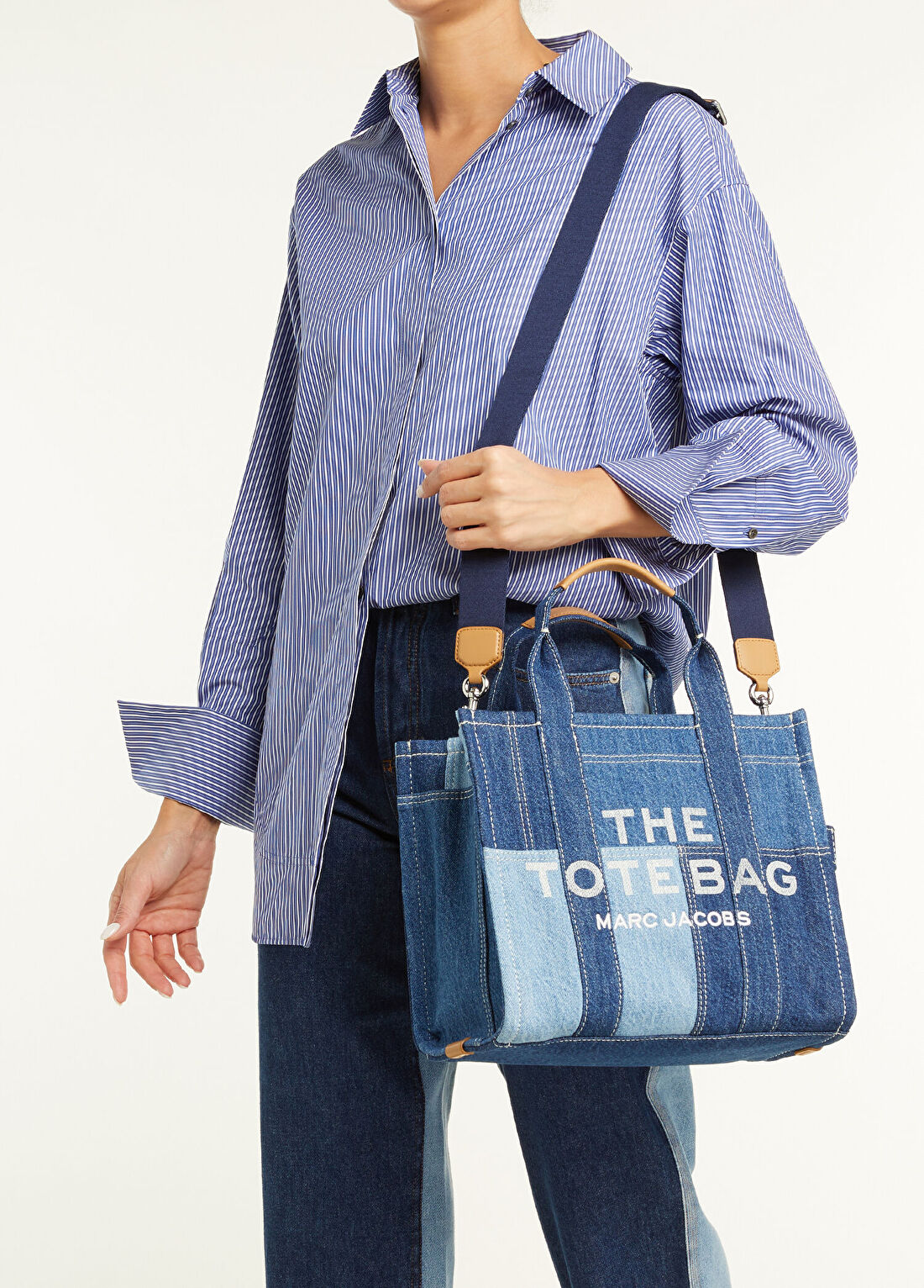 Marc Jacobs The Denim Medium Tote Mavi Kadın Çanta görsel 2