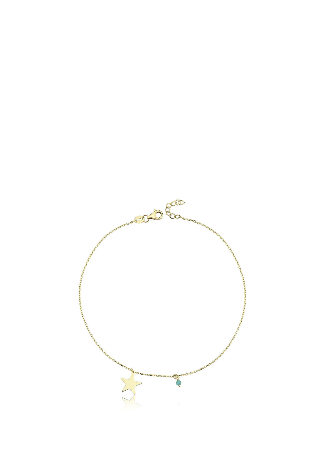 Hamza Yılmaz Jewelry Tek Yıldız Firuze 14 Ayar Altın Kadın Halhal