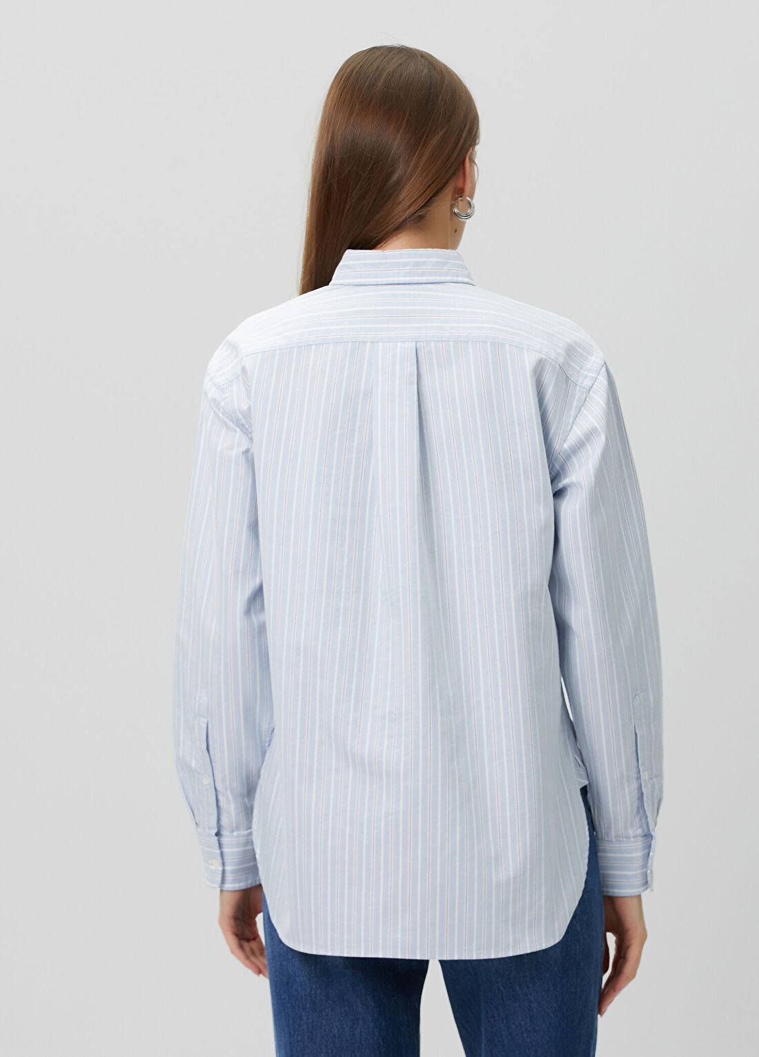 Polo Ralph Lauren Mavi Beyaz Çizgili Gömlek görsel 4