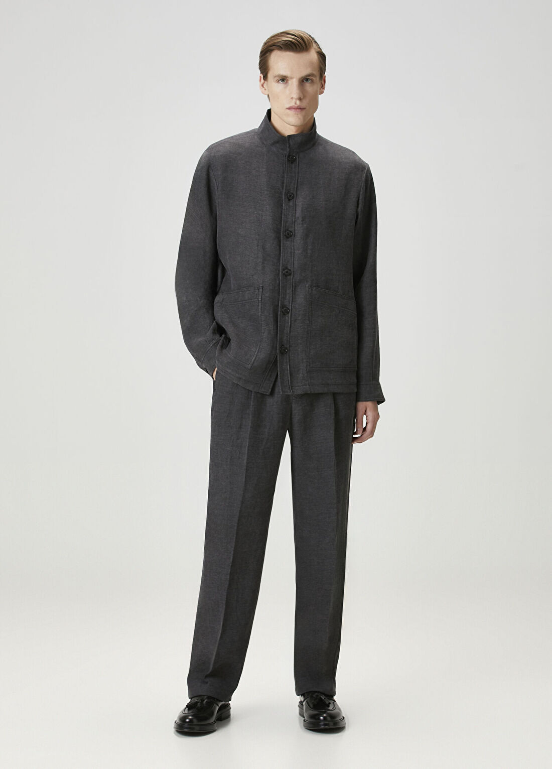 Giorgio Armani Antrasit Keten Ceket görsel 2