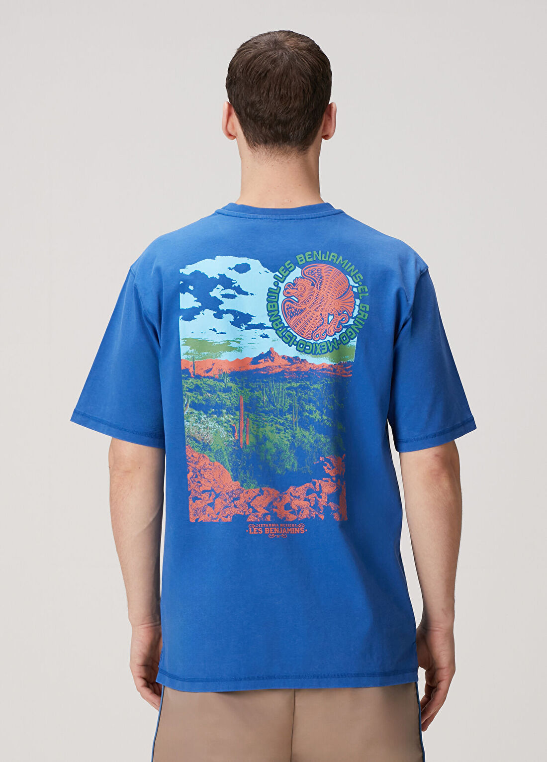 Les Benjamins Mavi Logo Baskılı T-shirt görsel 4