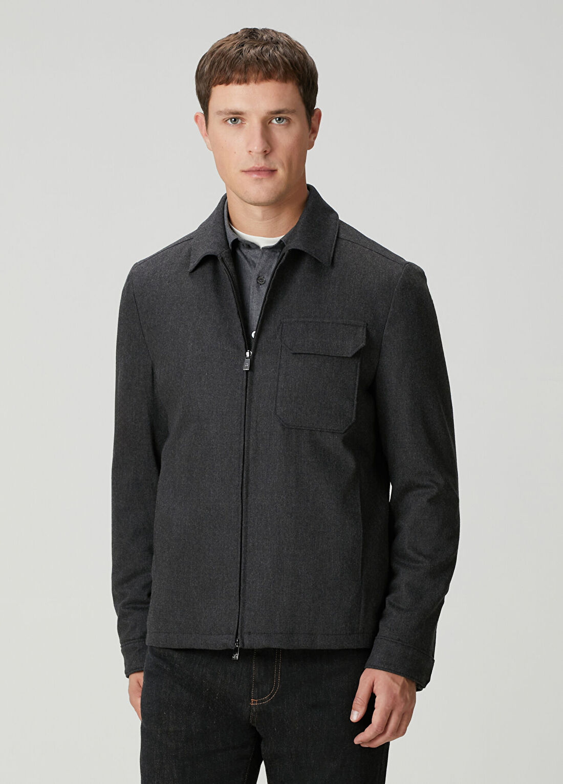 Corneliani Gri Yün Mont