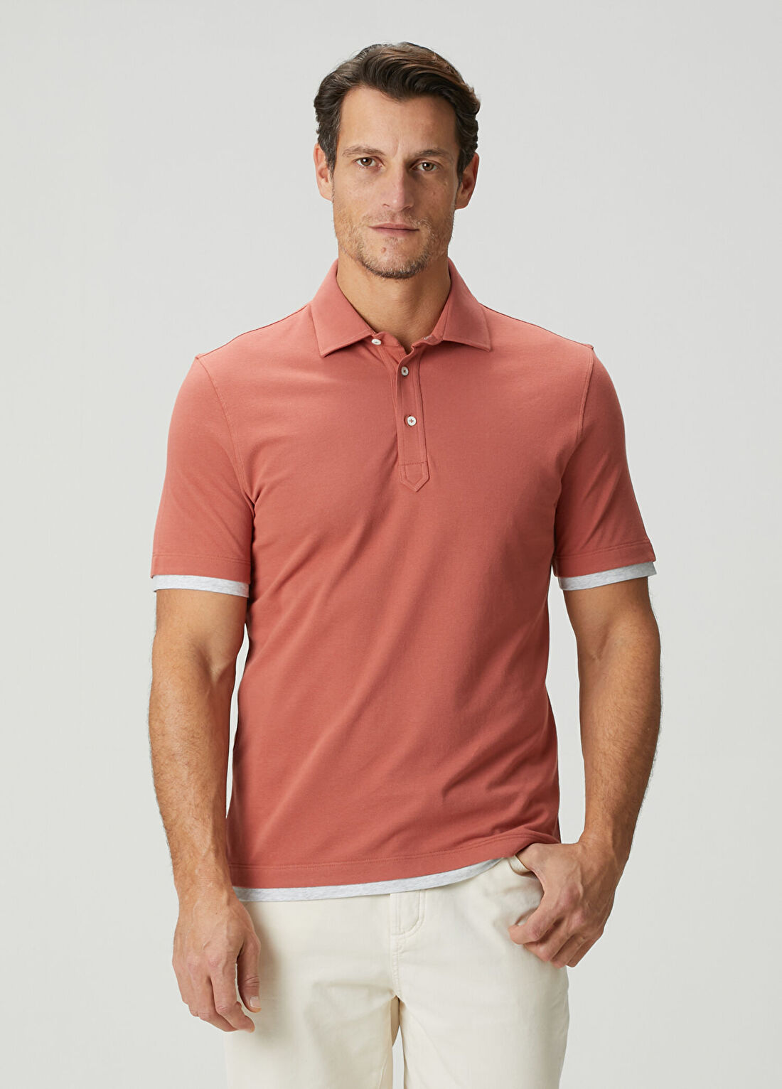 Brunello Cucinelli Turuncu Polo Yaka T-shirt