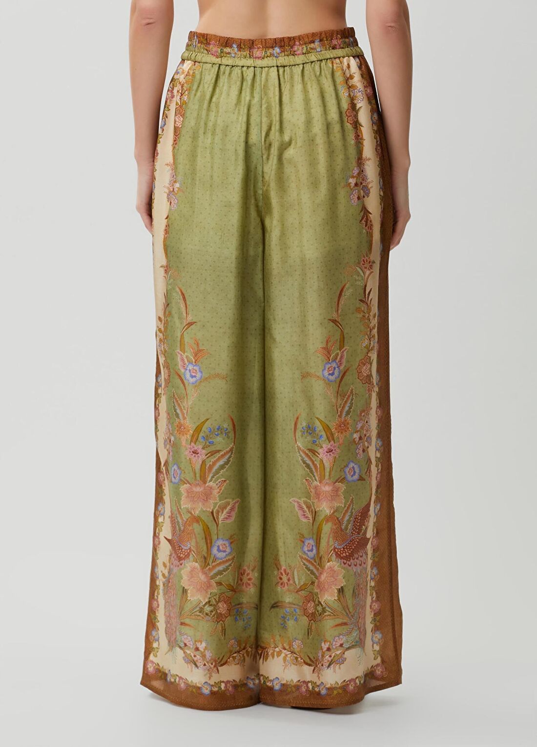 Zimmermann Indra Relaxed Haki İpek Pantolon görsel 4