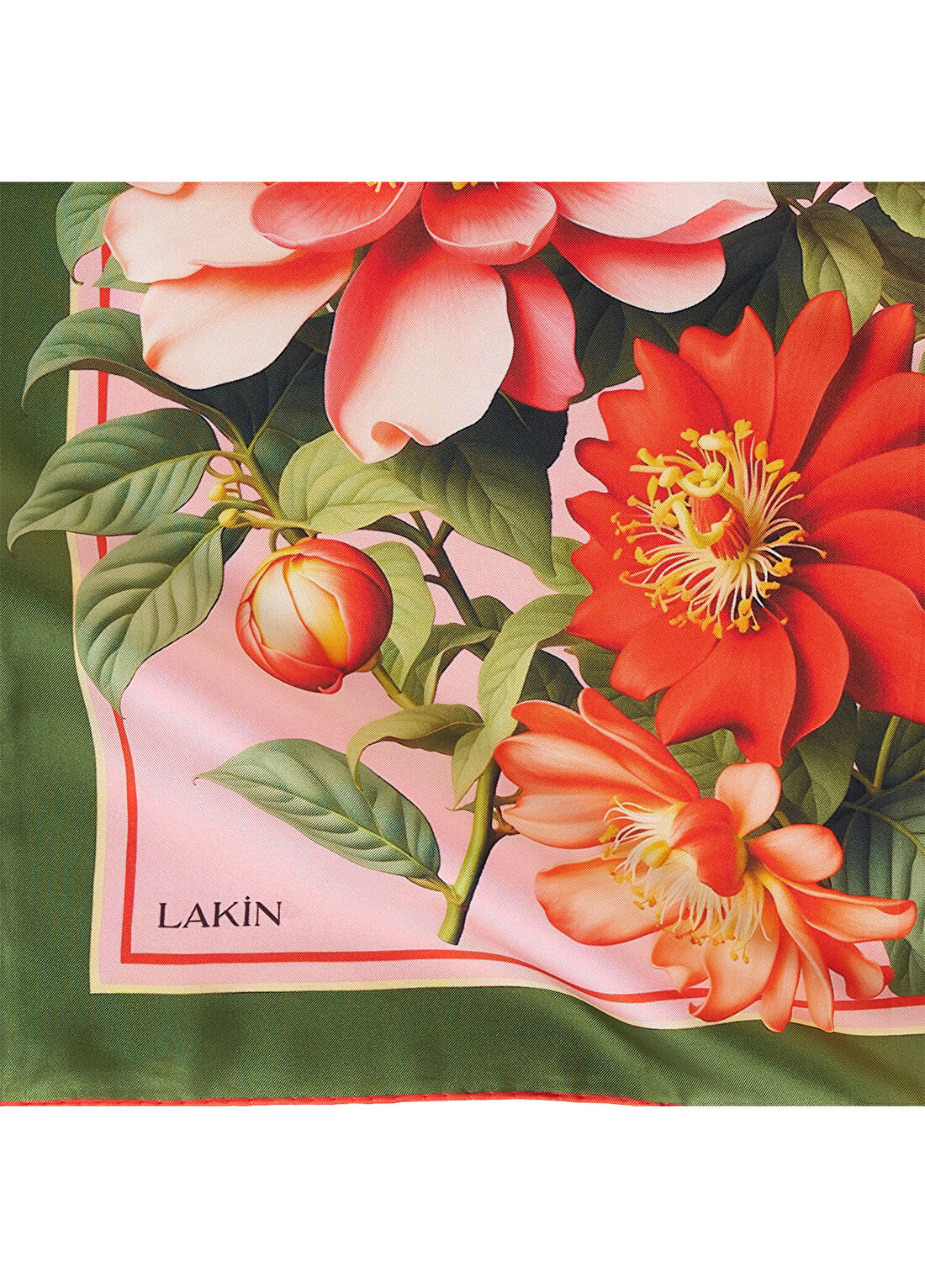 Lakin Passionate Passiflora Twill İpek Kadın Eşarp görsel 4
