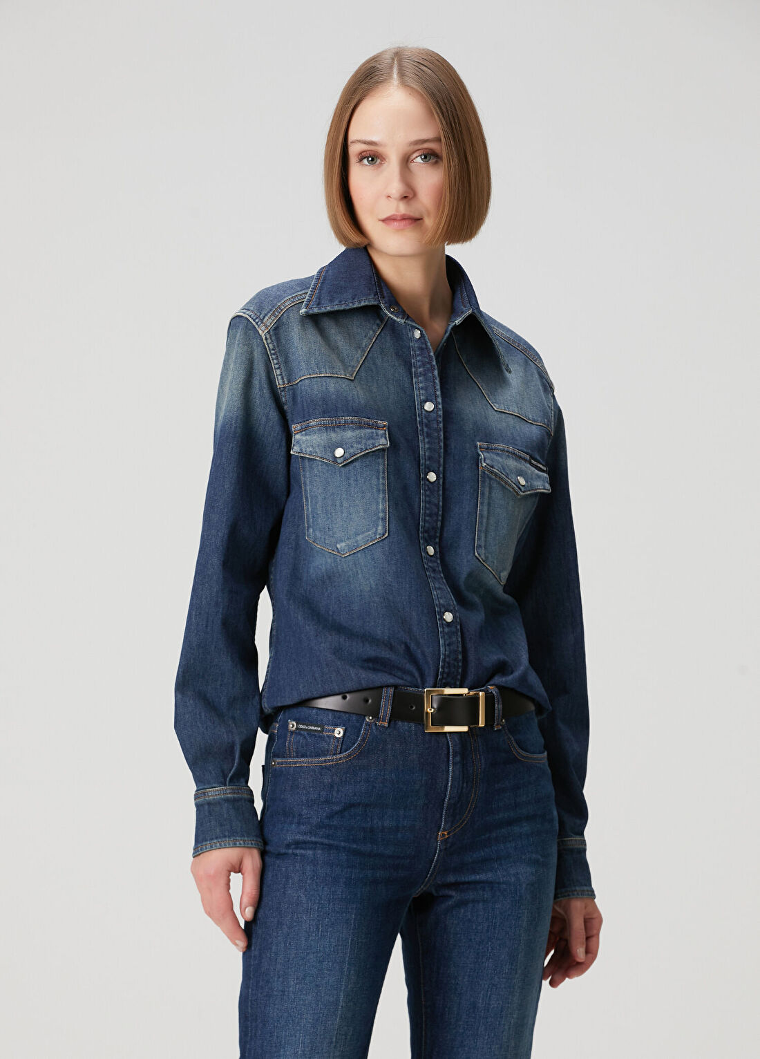 Dolce&Gabbana Lacivert Denim Gömlek