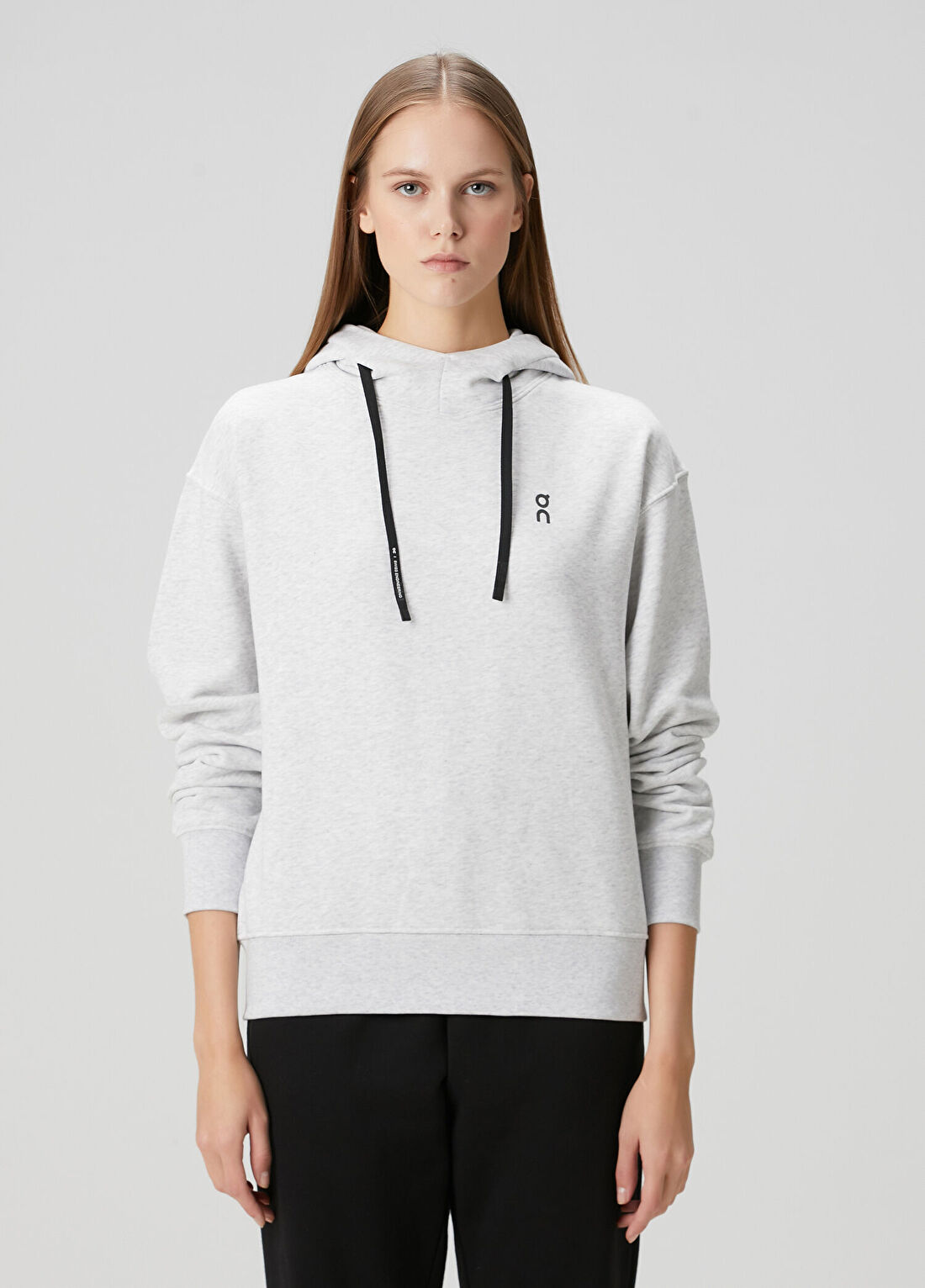 On Gri Kapüşonlu Sweatshirt