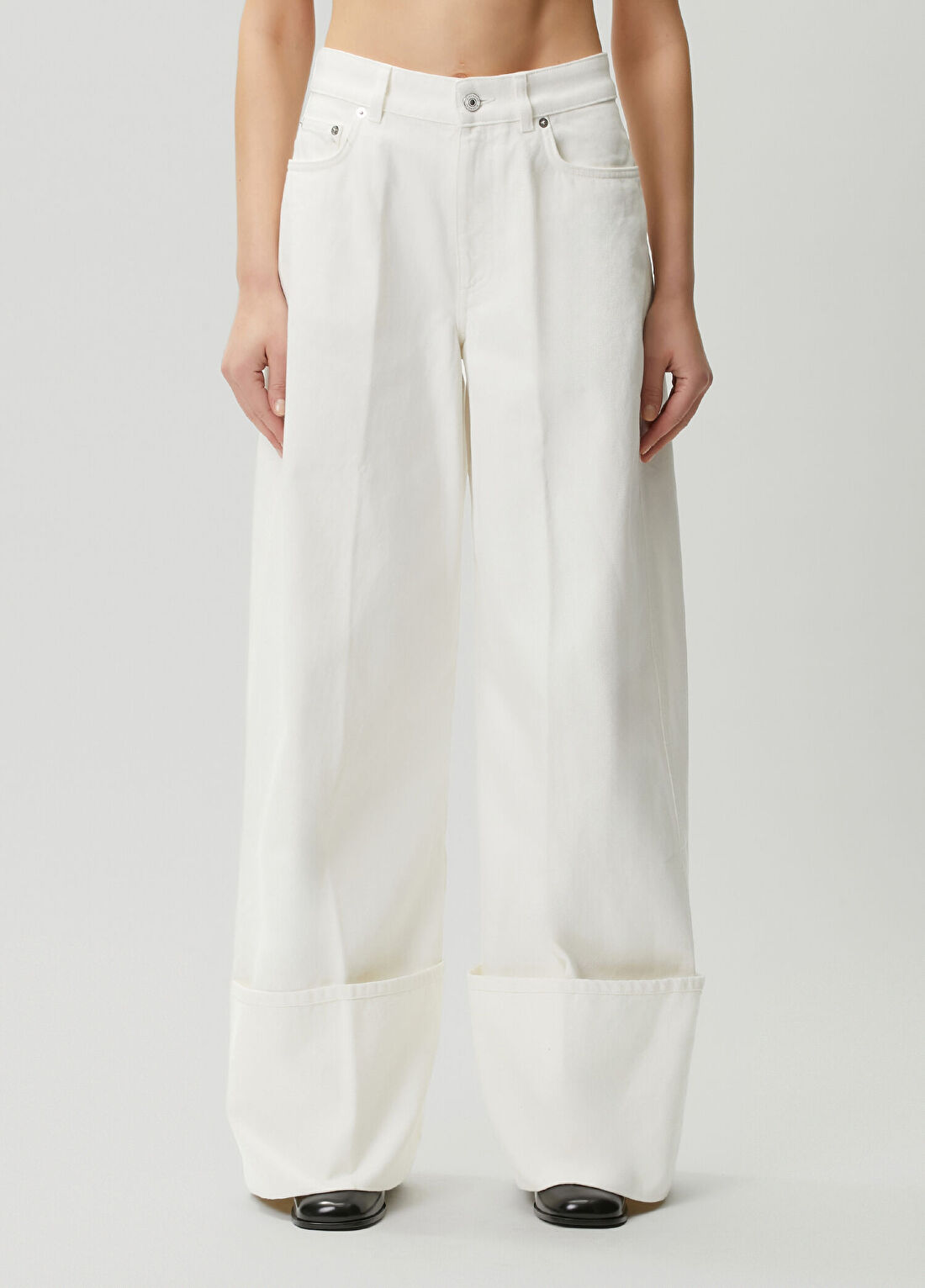 Givenchy Beyaz Wide Leg Jean Pantolon görsel 2