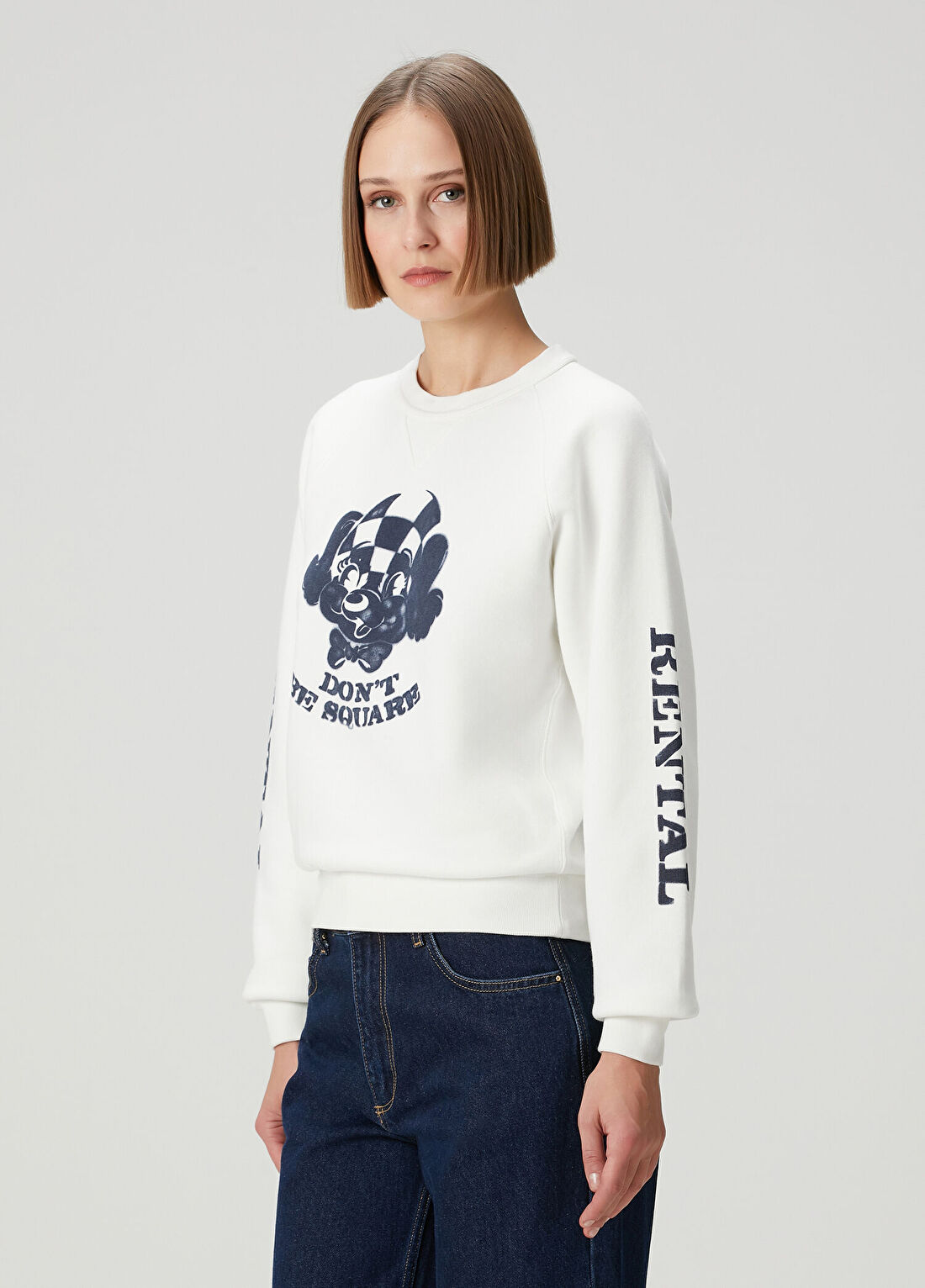 Kenzo Cartoon Kırık Beyaz Sweatshirt görsel 3