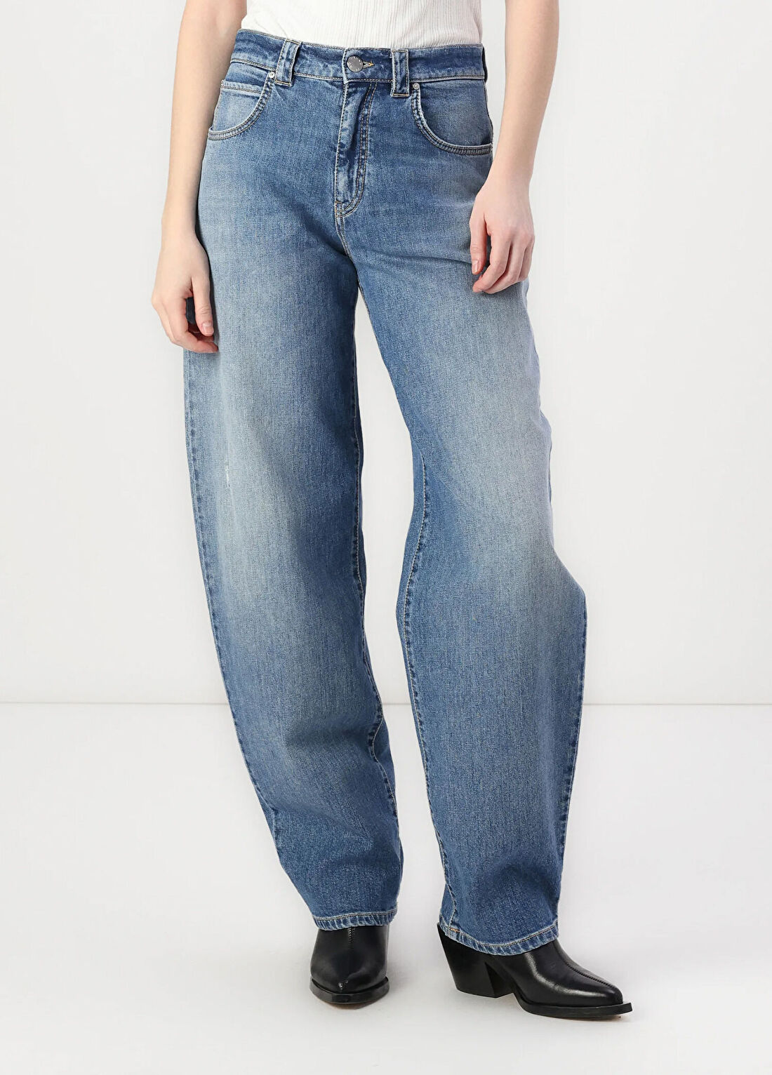 Pinko Eloise Egg Mavi Kadın Jean Pantolon görsel 3