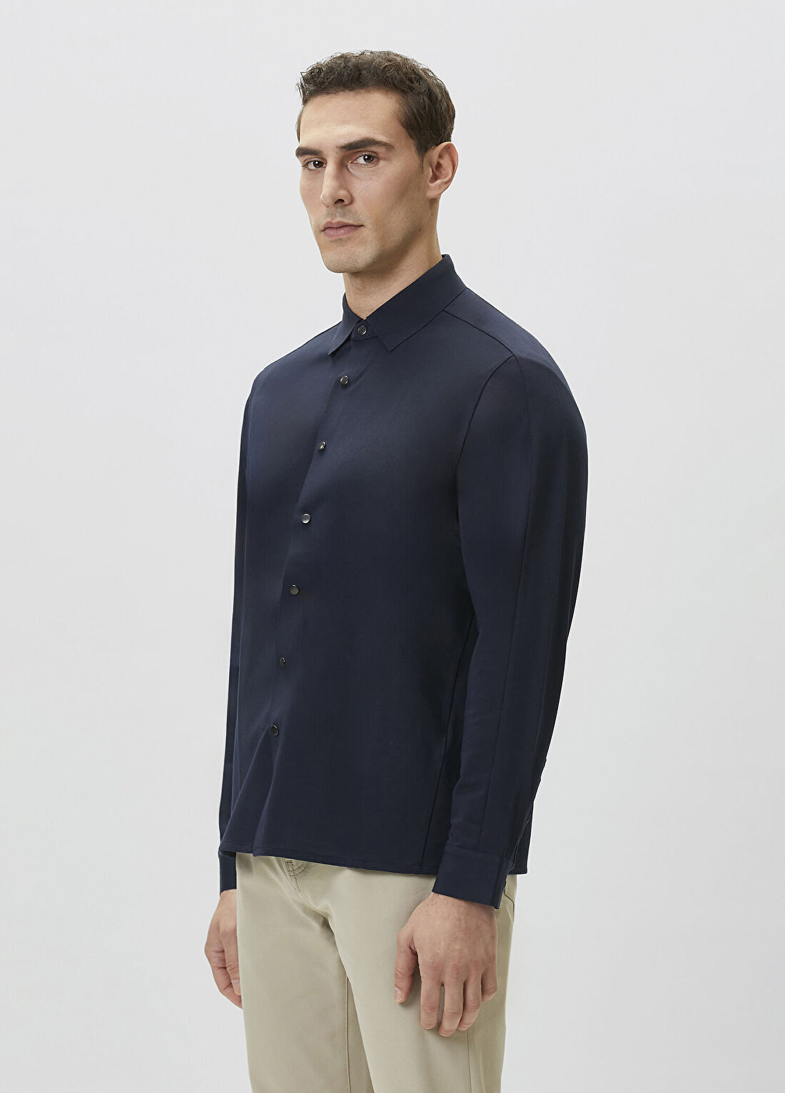 Network Slim Fit Lacivert Gömlek görsel 3