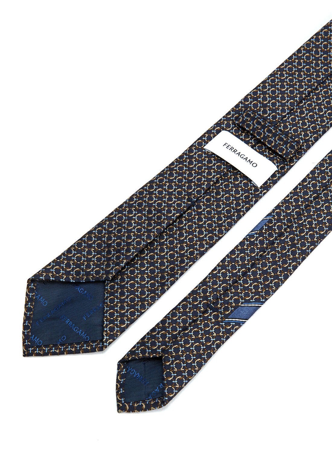 Ferragamo Lacivert İpek Kravat görsel 2