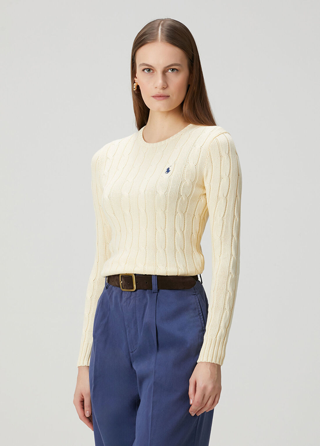 Polo Ralph Lauren Krem Saç Örgü Triko