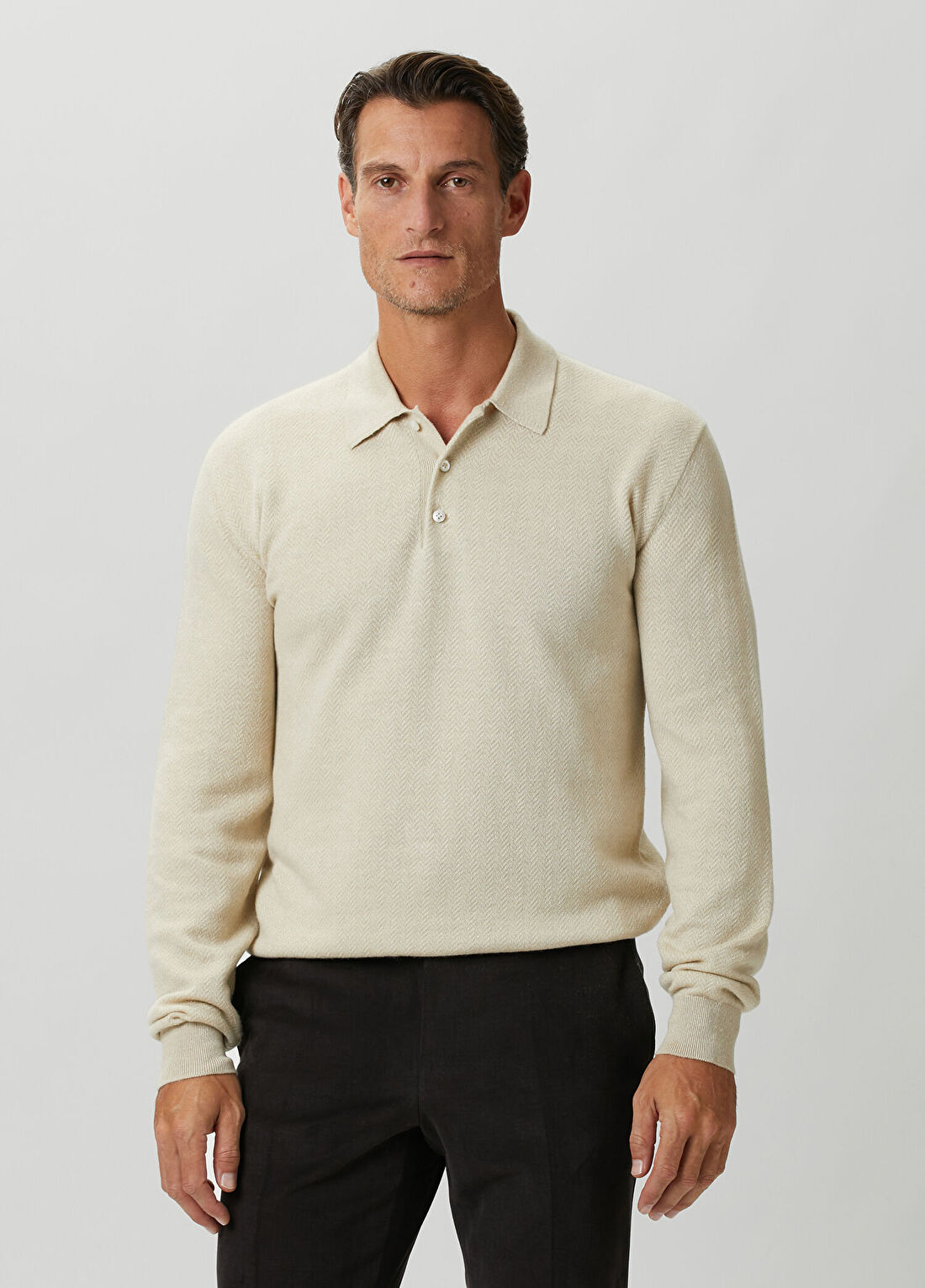 Ralph Lauren Purple Label Bej Keten Polo Triko